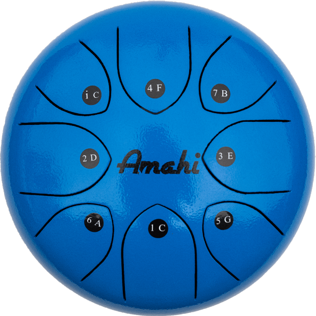 Amahi 8″ Steel Tongue Drum Blue