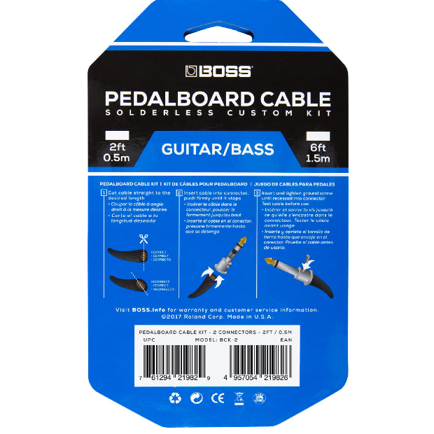 Boss Solderless Pedalboard Cable Kit 2 ft. - Store Demo Model