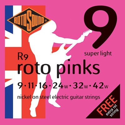 RotoSound R9 Roto Pinks Super Light Nickel Electric 9-42