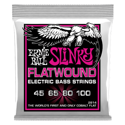 Ernie Ball 2814 Super Slinky Flatwound Electric Bass Strings - 45-100 Gauge
