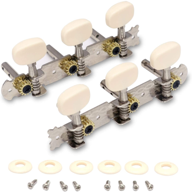 Metallor Plank Classical Tuning Pegs Chrome Plated Single Hole 3L 3R