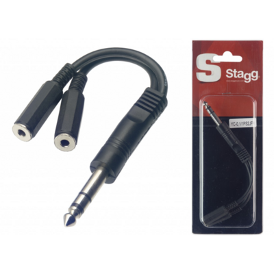 Stagg Stereo Male Phone Plug/2 x Mono Female Mini Jack Adaptor Cable