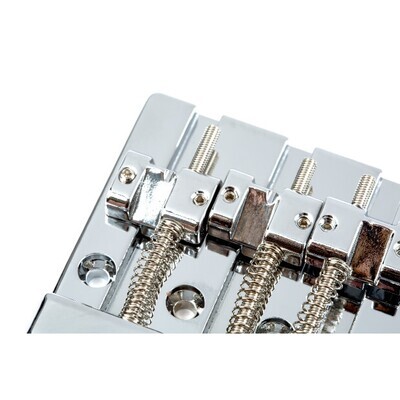 Fender® HiMass™ 4-String Bass Bridge Assembly With Brass Saddles, Chrome
