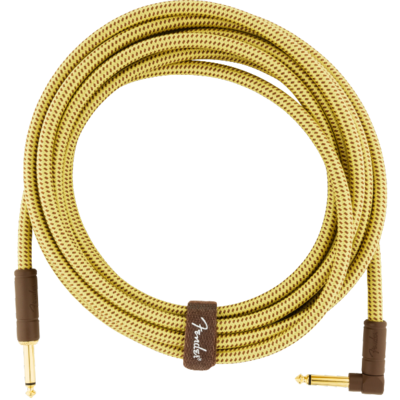 Fender Deluxe Series Instrument Cable, Straight/Angle, 15', Tweed