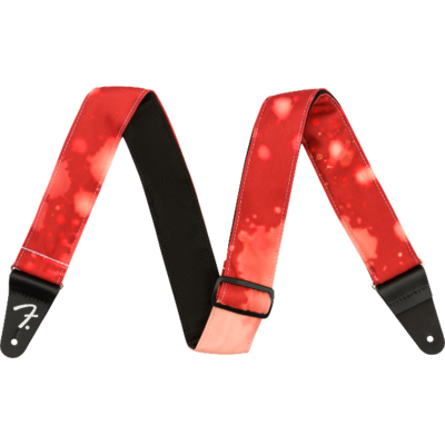 Fender  Tie Dye Acid Wash Strap, Red, 2"