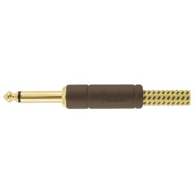 Fender Deluxe Series Instrument Cable, Straight/Angle, 25', Tweed