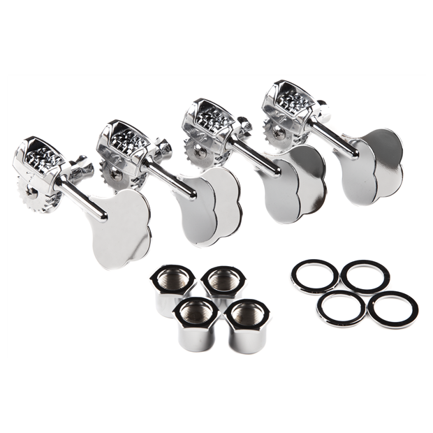 Fender Deluxe "F" Stamp Bass Tuning Machines, (4), Chrome