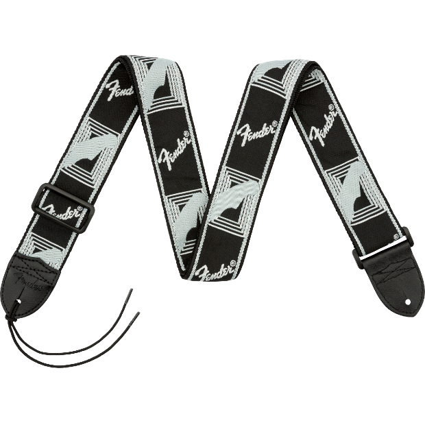 Fender Monogrammed Strap, Black/Light Grey/Dark Grey, 2"