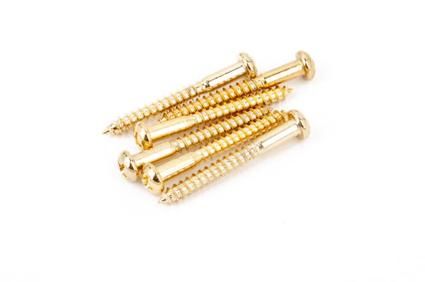 Fender Vintage-Style Stratocaster® Bridge Mounting Screws, Phillips-Head, Gold (6)