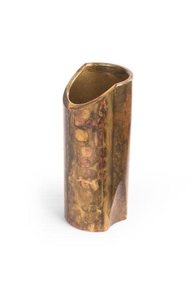 The Rock Slide Aged Brass Swamp Guitar Slide Medium