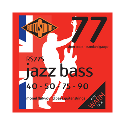 RotoSound Jazz Bass 77 Monel Flatwound Standard Short Scale Bass Strings 40-90