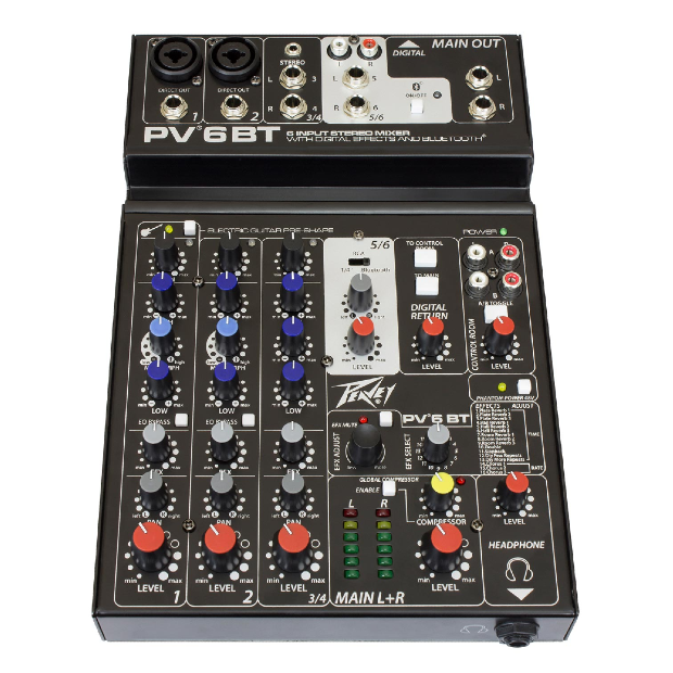 PV® 6BT Compact Mixer 6 Channel w/Bluetooth