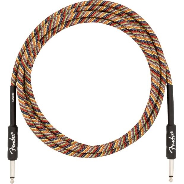 Fender Festival Instrument Cable, Straight/Straight, 10', Pure Hemp, Rainbow