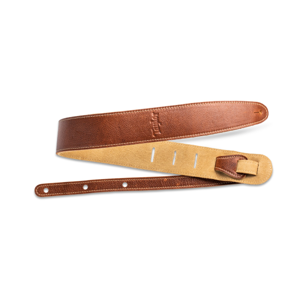 Taylor 2.5" Leather Guitar Strap - Suede Back Medium Brown