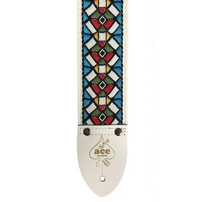Ace Vintage Reissue Guitar Strap - Stained Glass