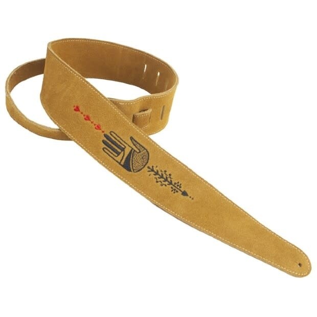 Henry Heller Suede Embroidered Strap Hand