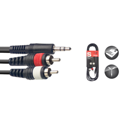 Stagg Y Cable, Mini Jack/RCA (m/m), 3 m (10')