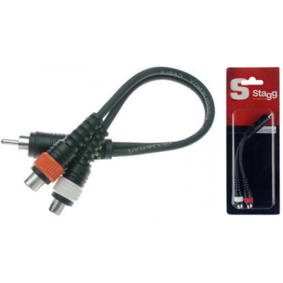 Stagg 1 x Male RCA Plug/2 x Female RCA Plug Adaptor