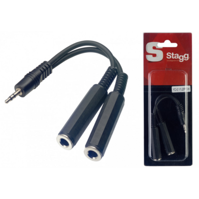 Stagg Male Stereo Mini Phone Plug/2 x Female Stereo Jack Adaptor Cable