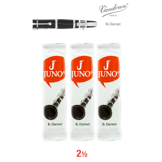 Vandoren JUNO JCR0125/3 Bb Clarinet #2.5. (3 Reed Card)