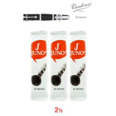 Vandoren JUNO JCR0125/3 Bb Clarinet #2.5. (3 Reed Card)