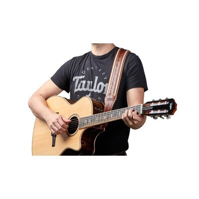 Taylor Element 2.5" Leather Guitar Strap - Brown/Cream