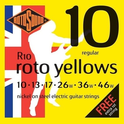 RotoSound R10 Roto Yellows Regular Nickel Electric 10-46
