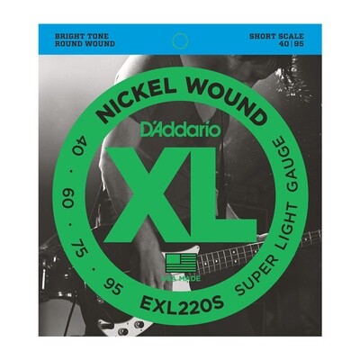 D'Addario EXL220S Nickel Wound Bass Super Light 40-95 Short Scale
