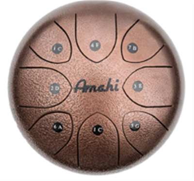 Amahi 10″ Steel Tongue Drum-Bronze