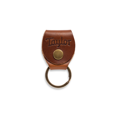 Taylor Key Ring w/Pick Holder, Brown Leather