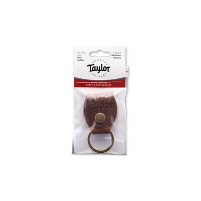 Taylor Key Ring w/Pick Holder, Brown Leather