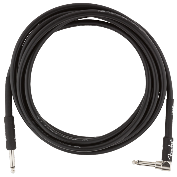 Fender Professional Series Instrument Cable, Straight-Angle, 10', Black