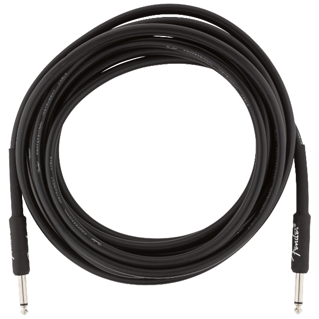 Fender Professional Series Instrument Cable, Straight/Straight, 15', Black