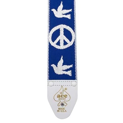 Ace Vintage Reissue Guitar Strap – Peace & Dove - Blue