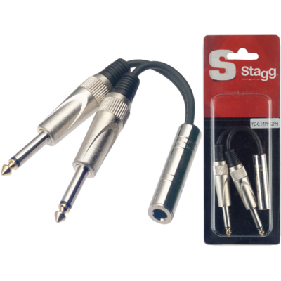 Stagg 1 x Female Stereo Jack/2 x Male Mono Phone Plug Adaptor