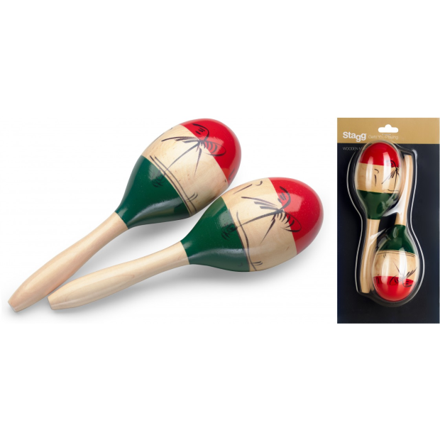 Stagg Wood Maracas Oval 26cm Mexican