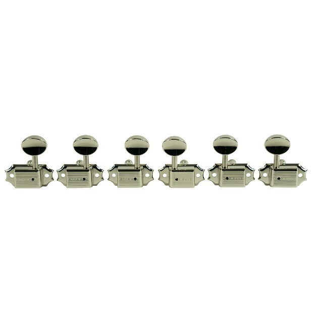 Kluson 3 Per Side Deluxe Series Tuning Machines - Single Line - Standard Post - Nickel
