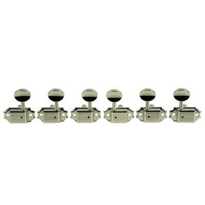 Kluson 3 Per Side Deluxe Series Tuning Machines - Single Line - Standard Post - Nickel