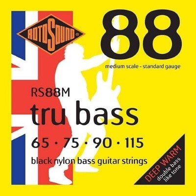 RotoSound Tru Bass 88 Nylon Tapewound Standard Medium Scale Bass Strings 65-115