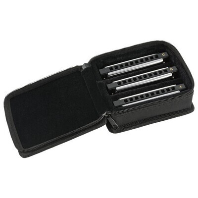 Fender Blues Deluxe Harmonica, Pack of 3, with Case