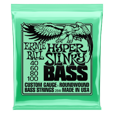 Ernie Ball Hyper Slinky Nickel Wound Electric Bass Strings 40-100 Gauge