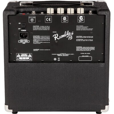 Fender Rumble 15 (V3), Black and Silver, 120V