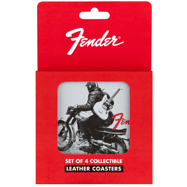Fender™ Vintage Ads 4-Pk Coaster Set, Black and White