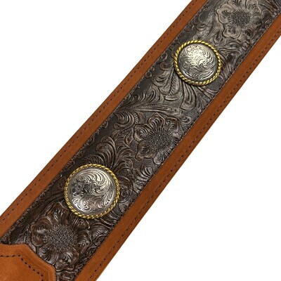 Taylor Grand Pacific 3" Nickel Concho Leather Strap Brown
