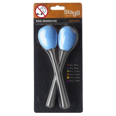 Stagg 2 pc Egg Maracas Blue