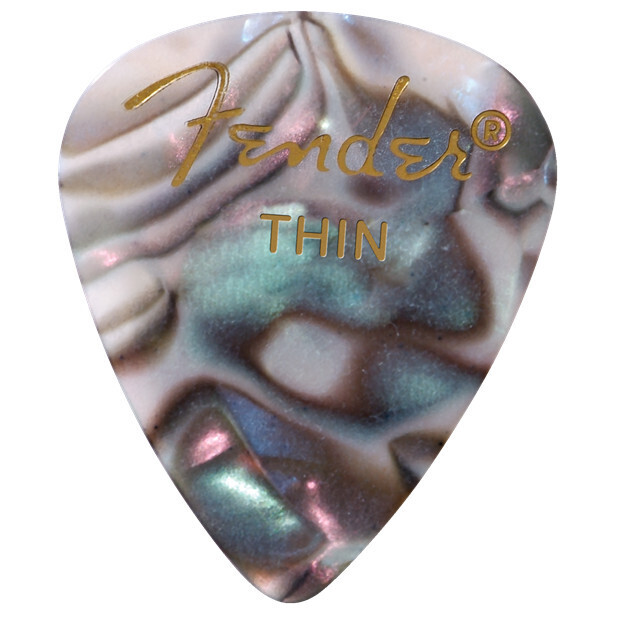 Fender Premium Celluloid 351 Shape Picks, Thin, Abalone, 12-Pack