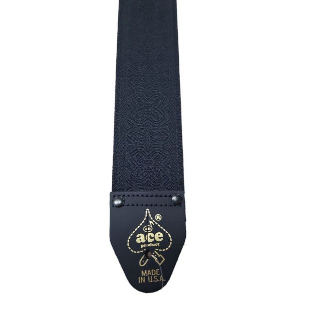 D&#39;Andrea Ace Embossed Guitar Strap - Black on Black