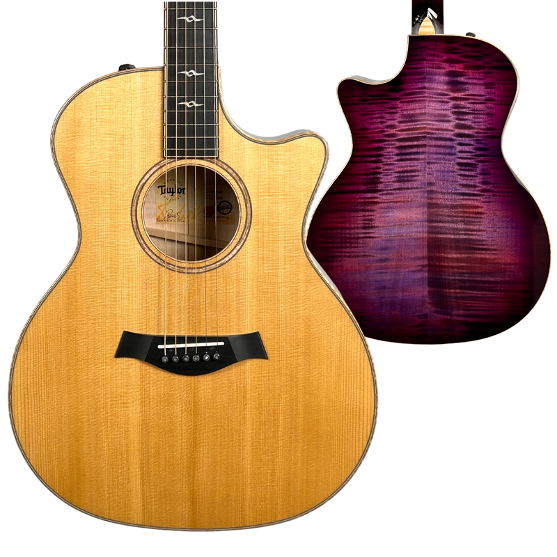 Taylor NAMM Custom C14ce B4008 Grand Auditorium Big Leaf Maple Lilac Wine