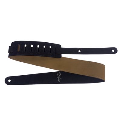 Taylor 2.5" Embroidered Suede Guitar Strap Black