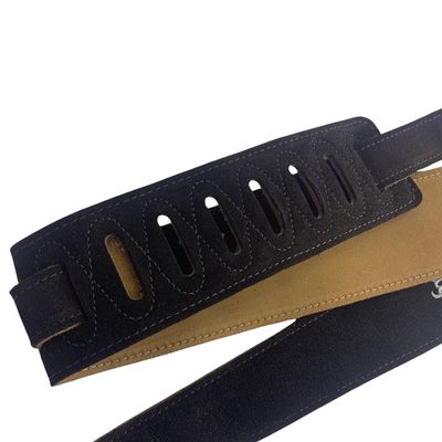 Taylor 2.5" Embroidered Suede Guitar Strap Black